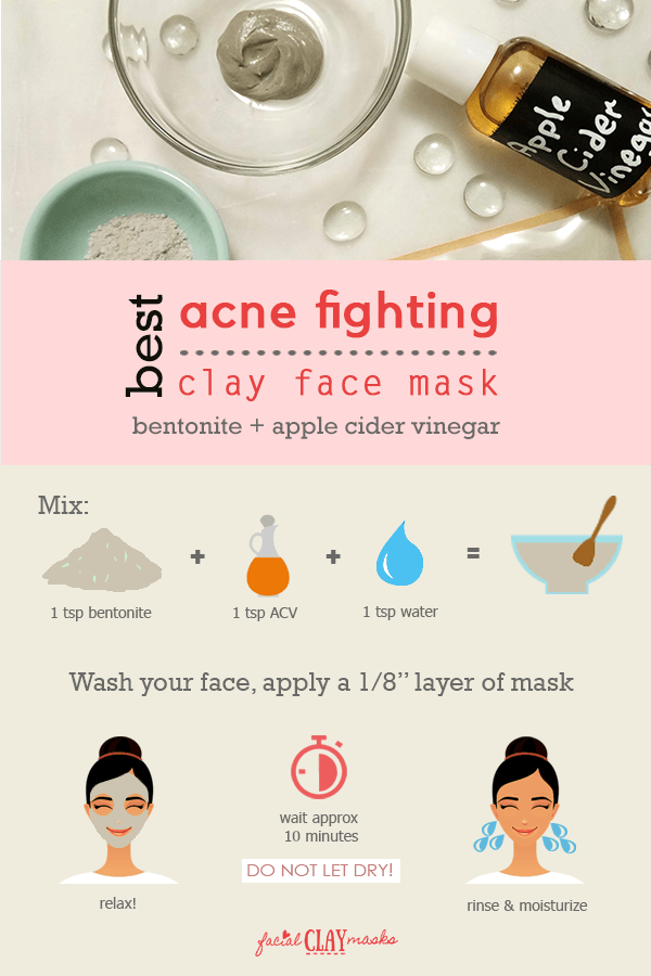 Directions for how to mix and apply Apple Cider Vinegar and Clay Mask